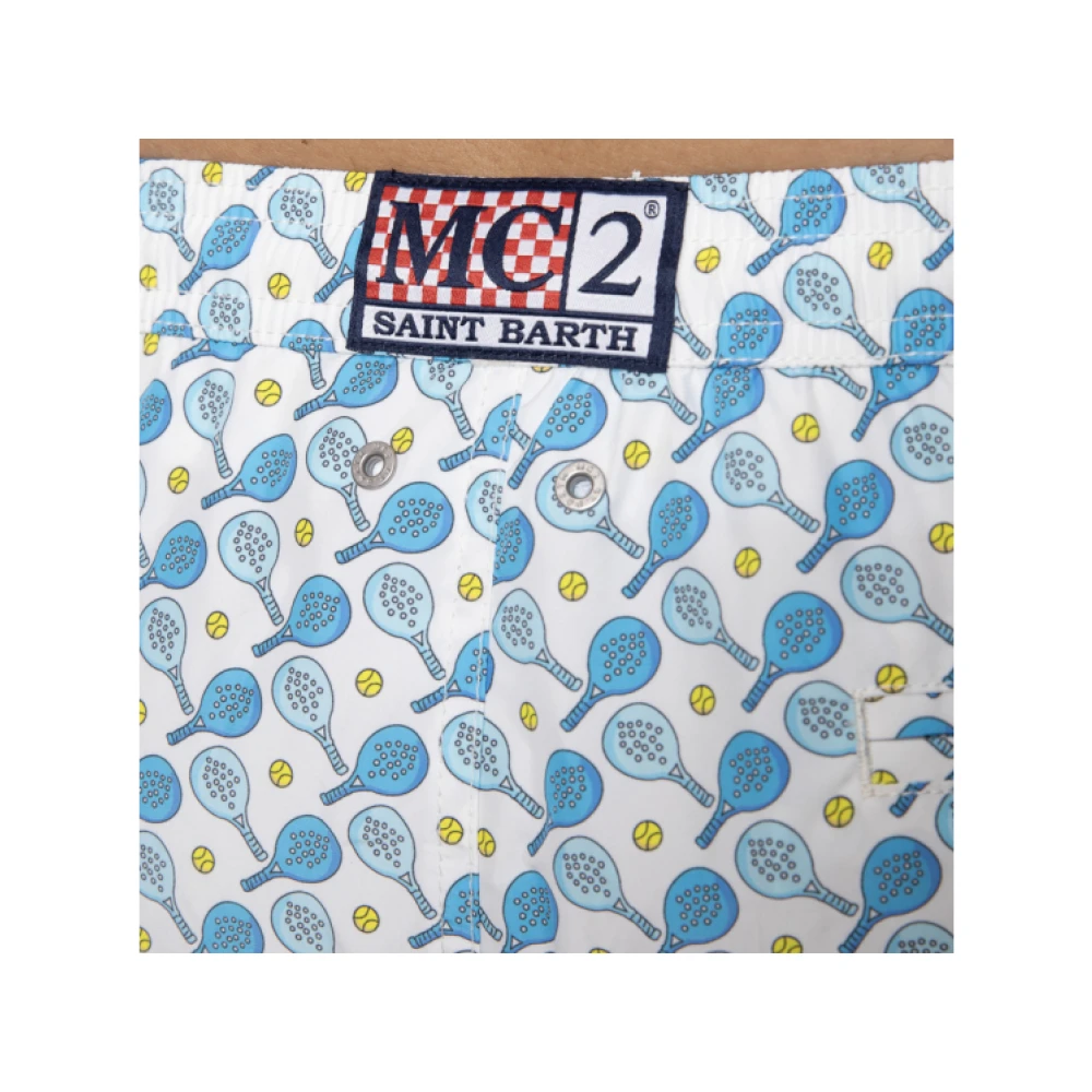 MC2 Saint Barth Padel Volee Patroon Zwemshorts Blue Heren
