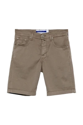 Slim Fit Elefantgrå Stretchbomullsshorts