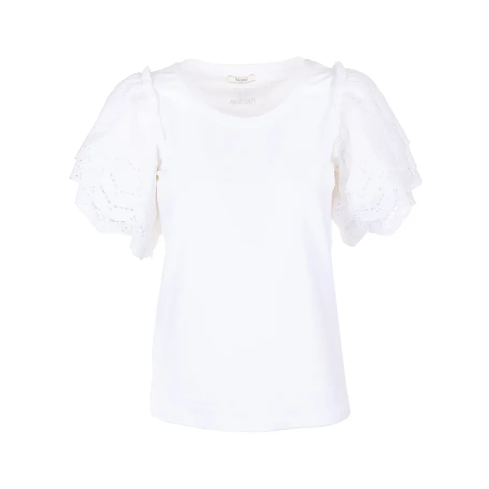 Fracomina Perfo T-Shirt White Dames