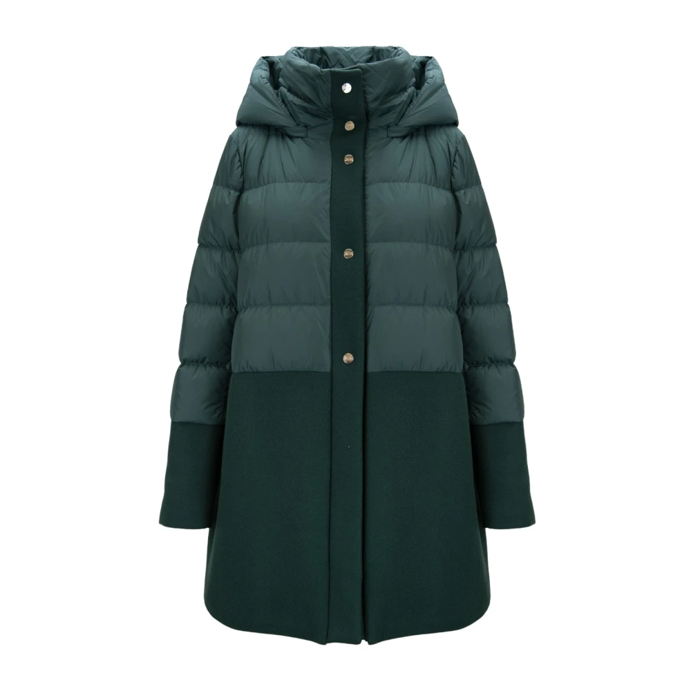 Herno Donna Verde - Piumino Bottone Automatico - Coats - L