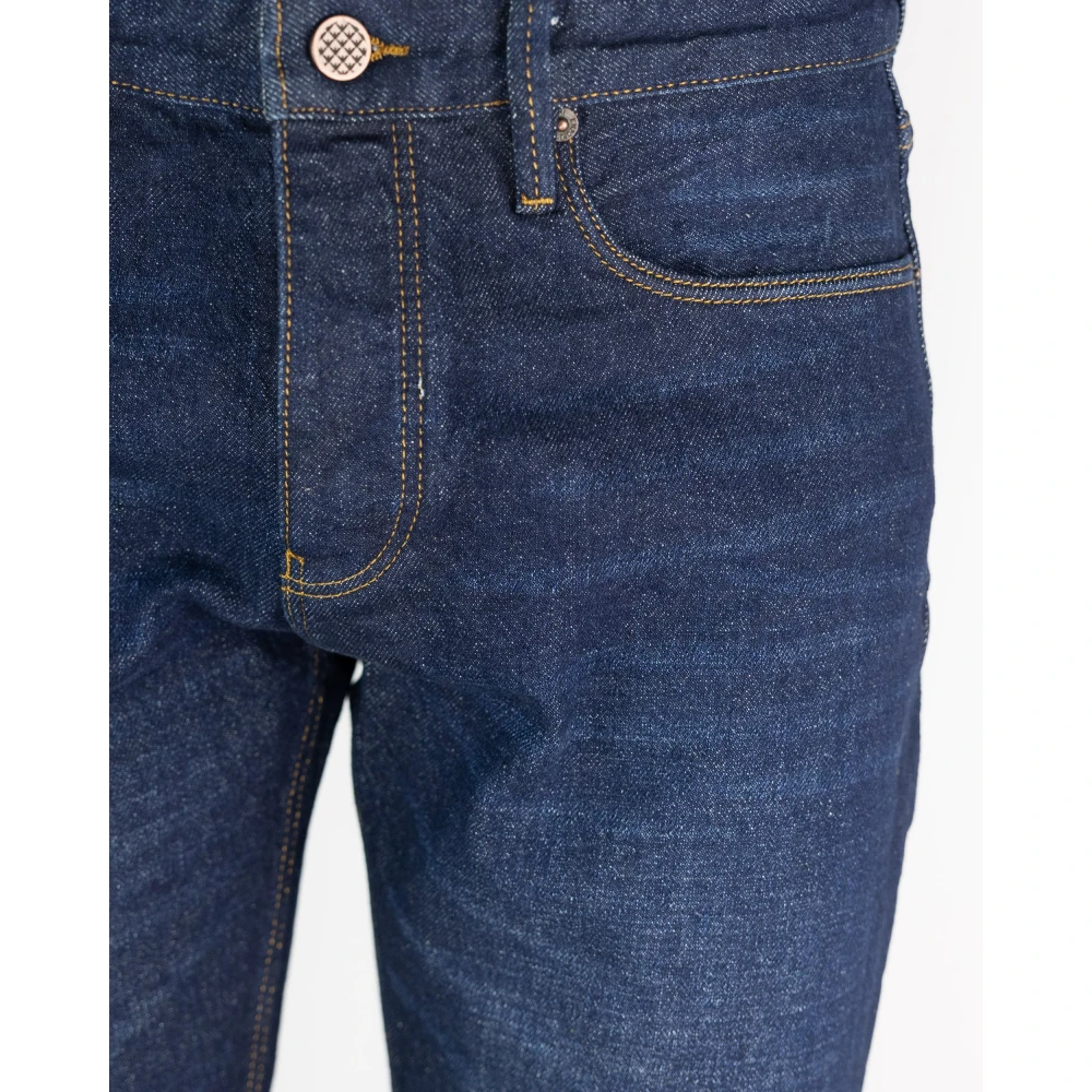 Emporio Armani Jeans met lage taille en regular fit met knoopsluiting Blue Heren