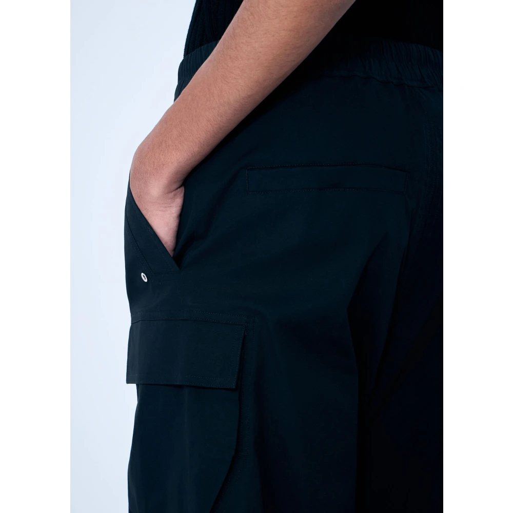 Rick Owens Wijde Cargobroek Black Heren