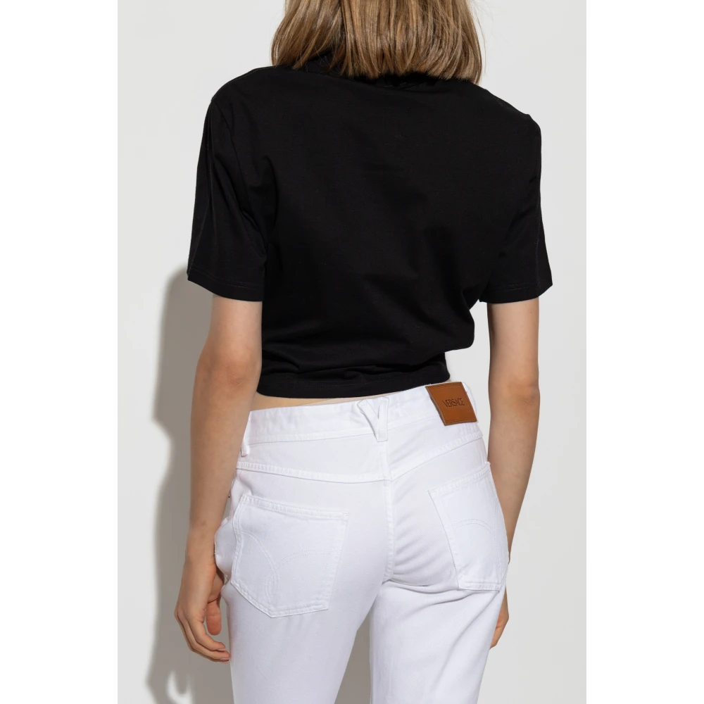 Versace T-shirt met applicatie Black Dames