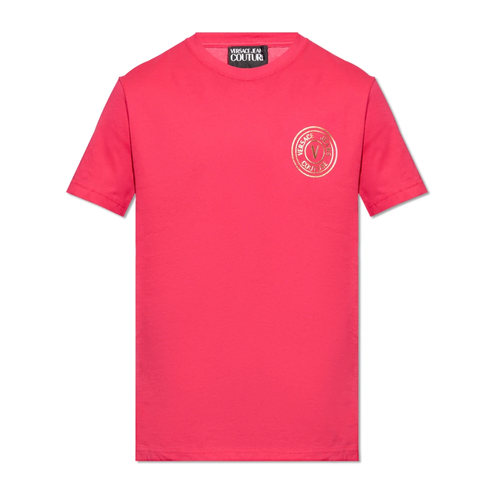 Versace Jeans Couture T-shirt met logo Pink Heren