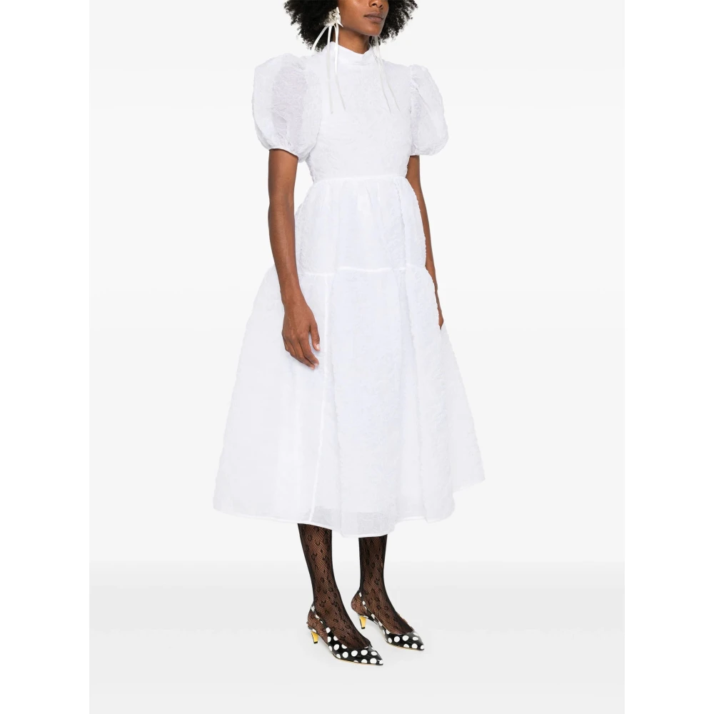 Cecilie Bahnsen Luxe Wit Matelassé Jurk White Dames