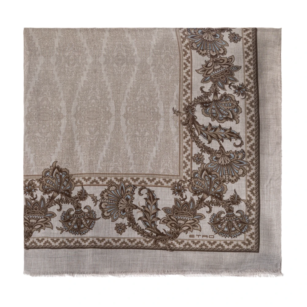 ETRO Gedrukte sjaal Gray Heren