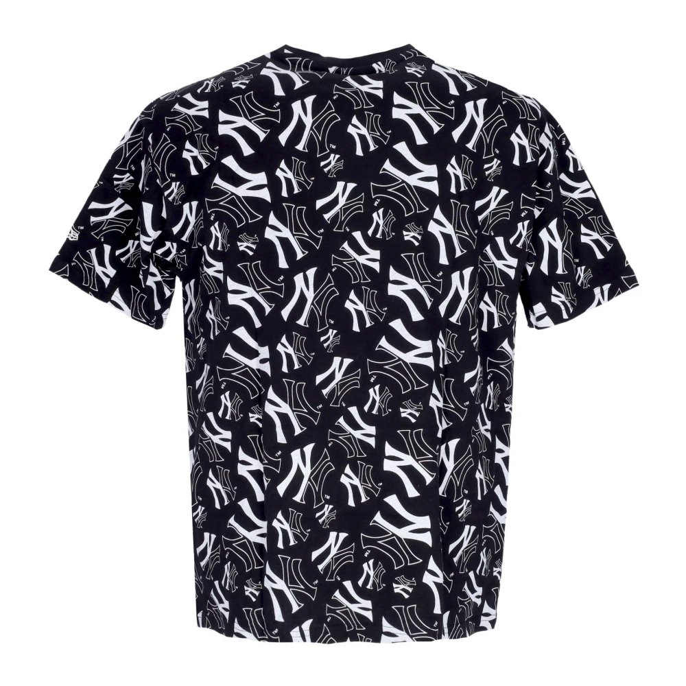 new era Yankees All Over Print Tee Zwart Wit Black Heren
