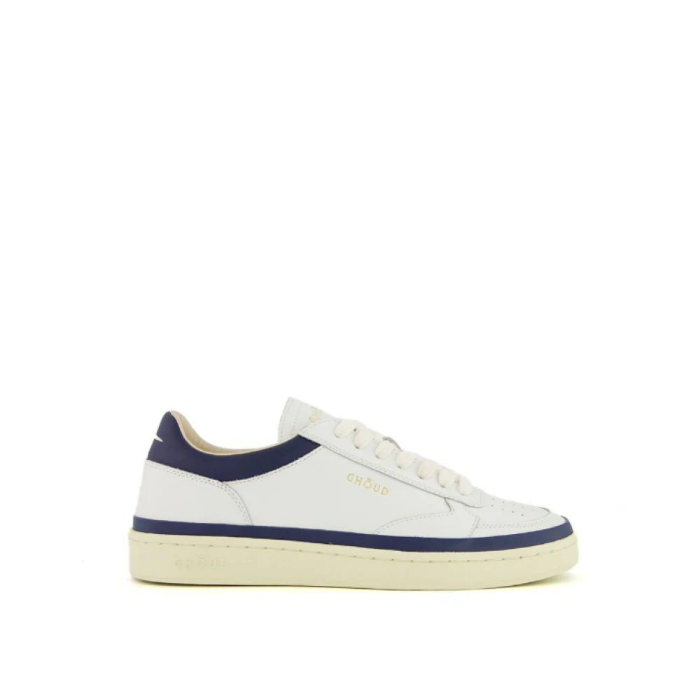 Ghoud Blauwe Leren Lage Sneakers Heren Schoenen Wit
