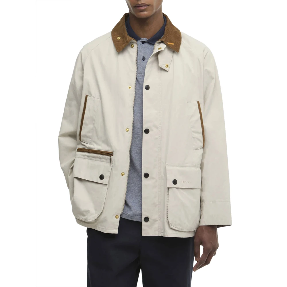 Barbour Men's Gray Light Jackets, L, Icons Bedale Jacket