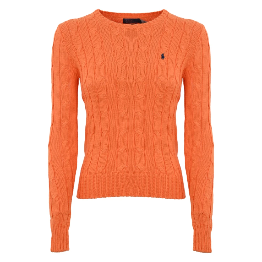 Polo Ralph Lauren Orange Kabelstickad Tröja Orange, Dam