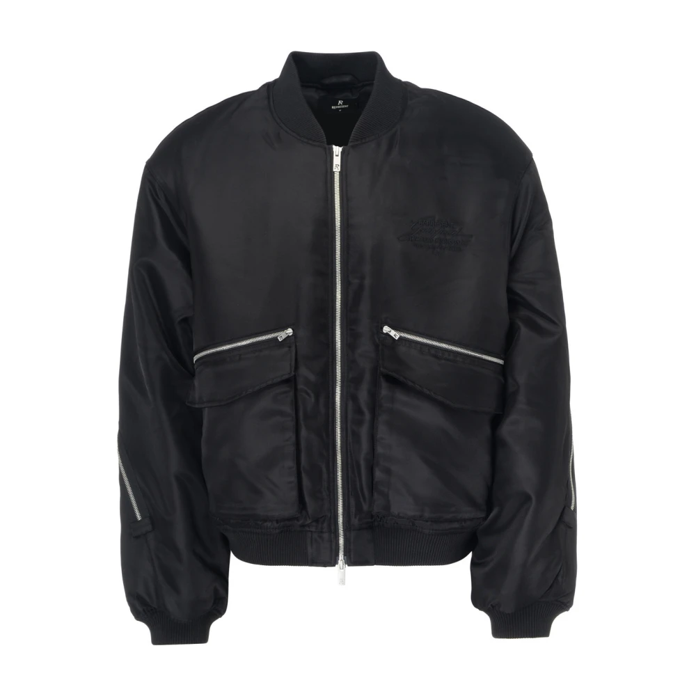Represent Gewatteerd bomberjack in zwart nylon Black Heren
