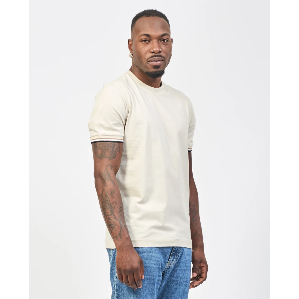 Hugo Boss Gestreept T-shirt Thompson Regular Fit Beige Heren