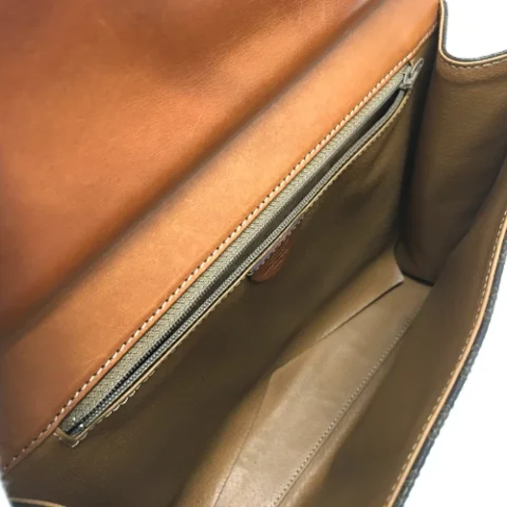 Celine Vintage Pre-owned Fabric shoulder-bags Brown Dames