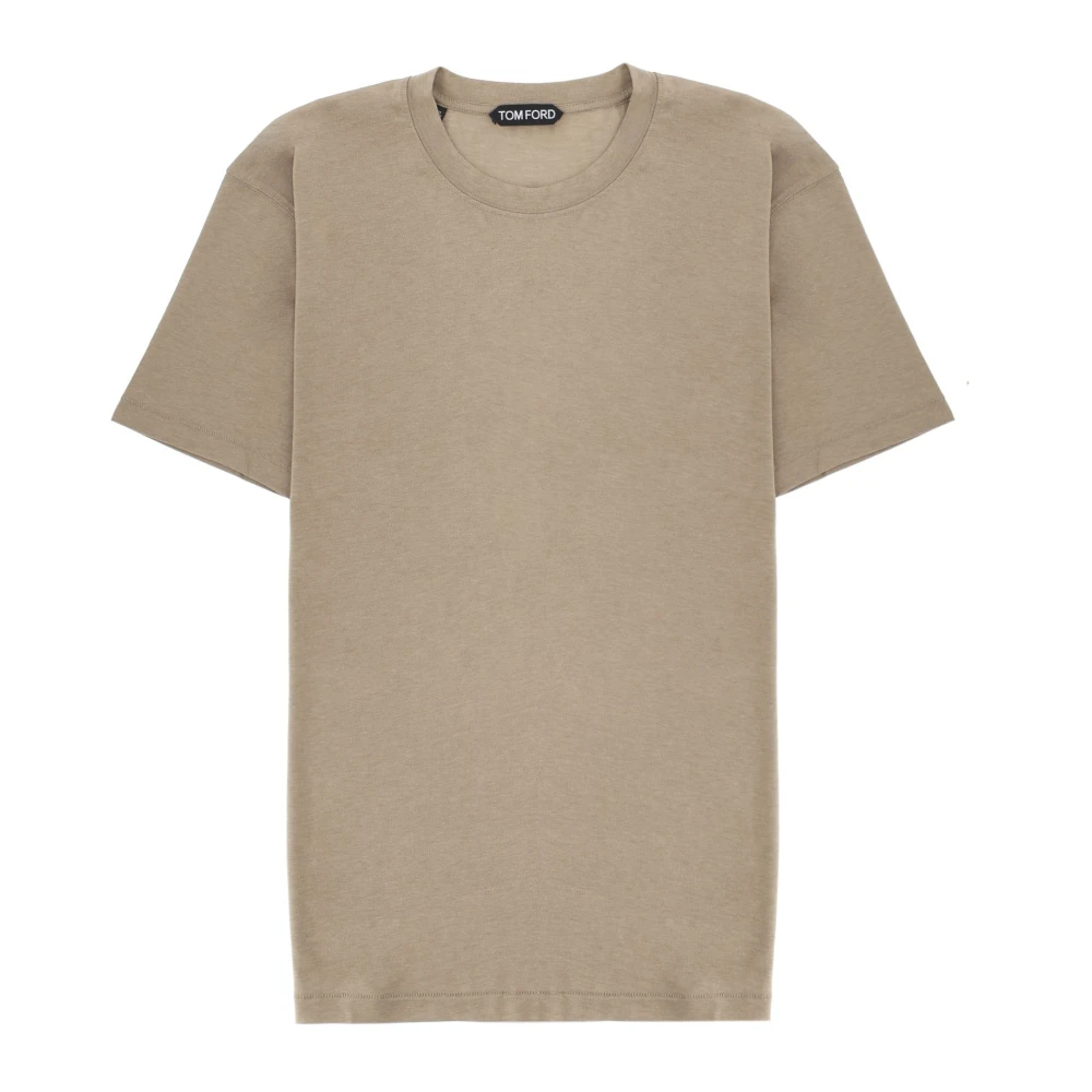 Tom Ford Men's Green T-Shirts, S, Lyocell Cotton Ss Crew Neck