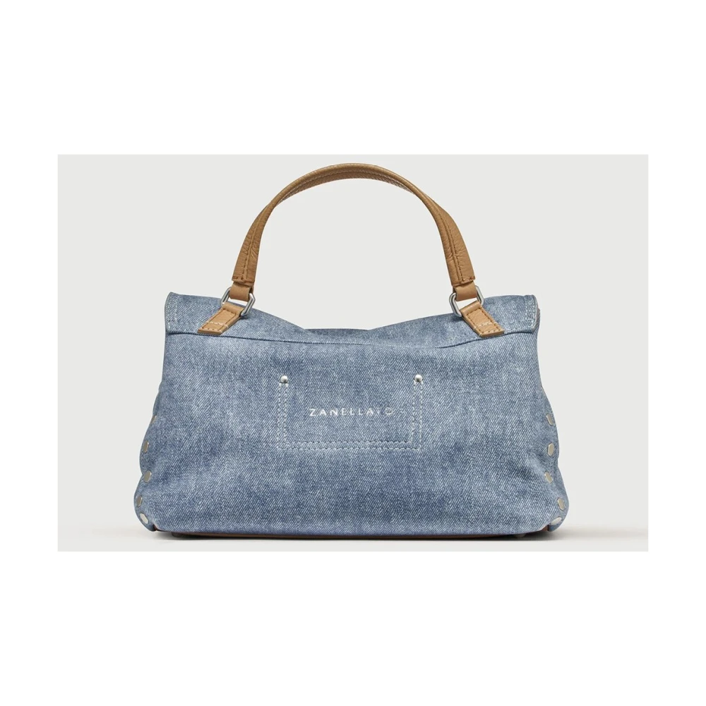 Zanellato Denim Schoudertas met Verstelbare Band Blue Dames
