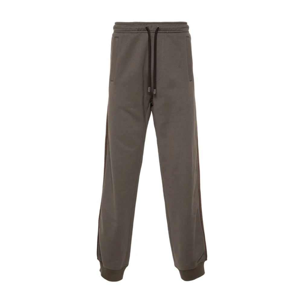 Lanvin Chevron-Knit Broek met Geborduurd Logo Brown Heren