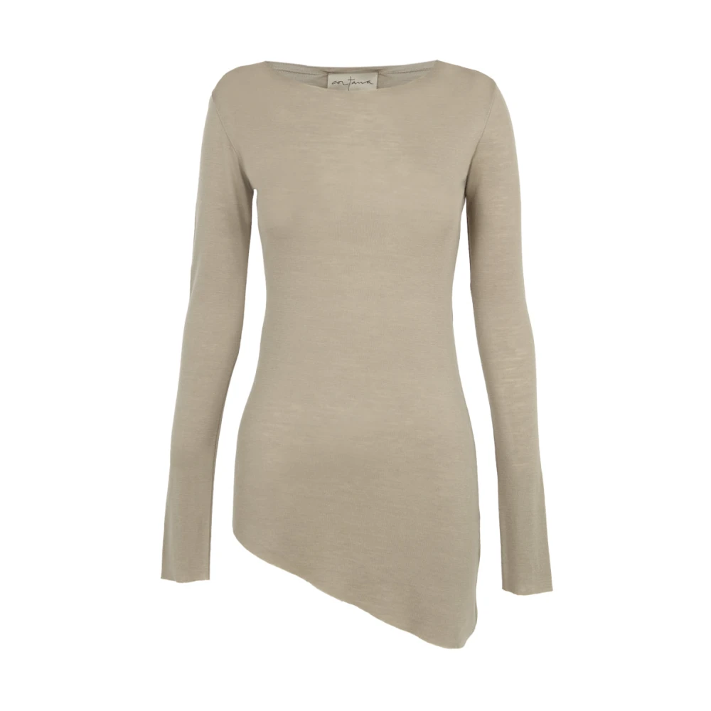 Cortana Genet top van maagdelijke wol Beige Dames