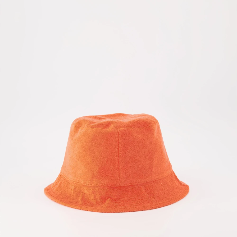 Moncler Logo Katoenen Beanie Muts Orange Dames