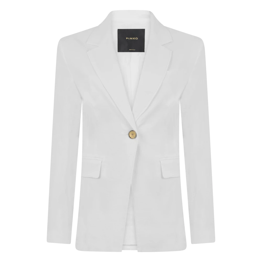 Pinko Women's White Blazers, L, Effie Blazer