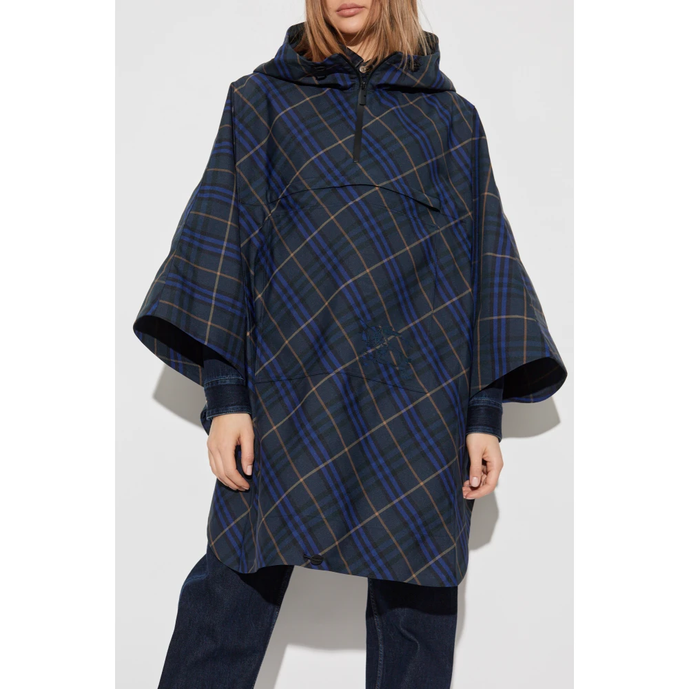 Burberry Geruite Poncho Blue Dames