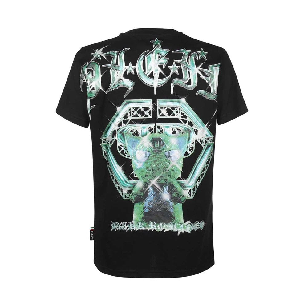 Philipp Plein Logo Print Katoenen T-shirt Black Heren