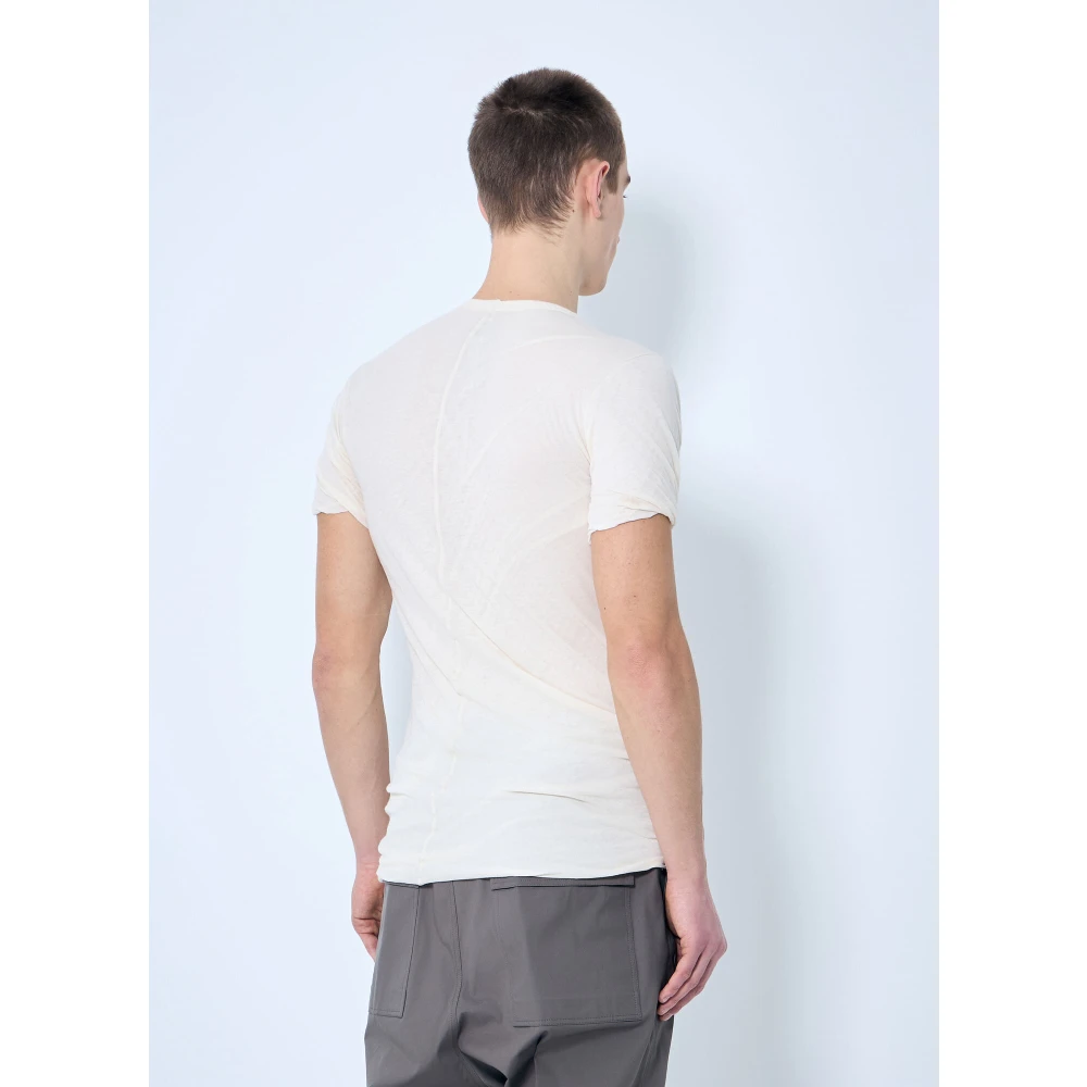 Rick Owens Double-Layered Katoenen T-Shirt Beige Heren