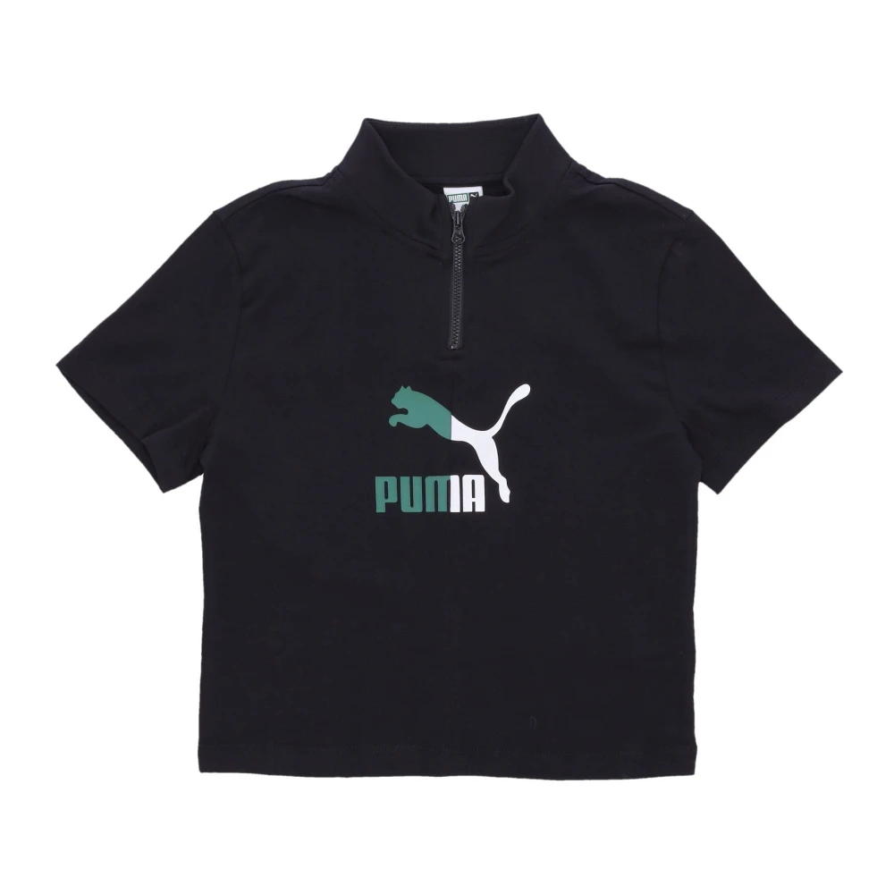 Puma Zwarte poloshirt met korte mouwen Black Dames