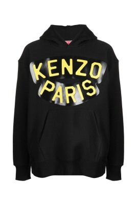 sweat-a-capuche-noir-imprime-animal