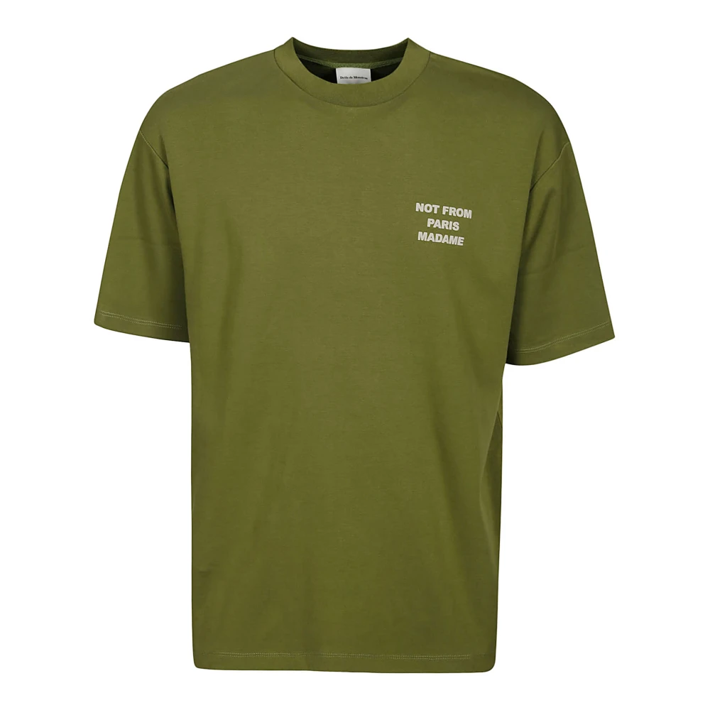 Drole de Monsieur Grappig Slogan T-shirt in Khaki Green Heren