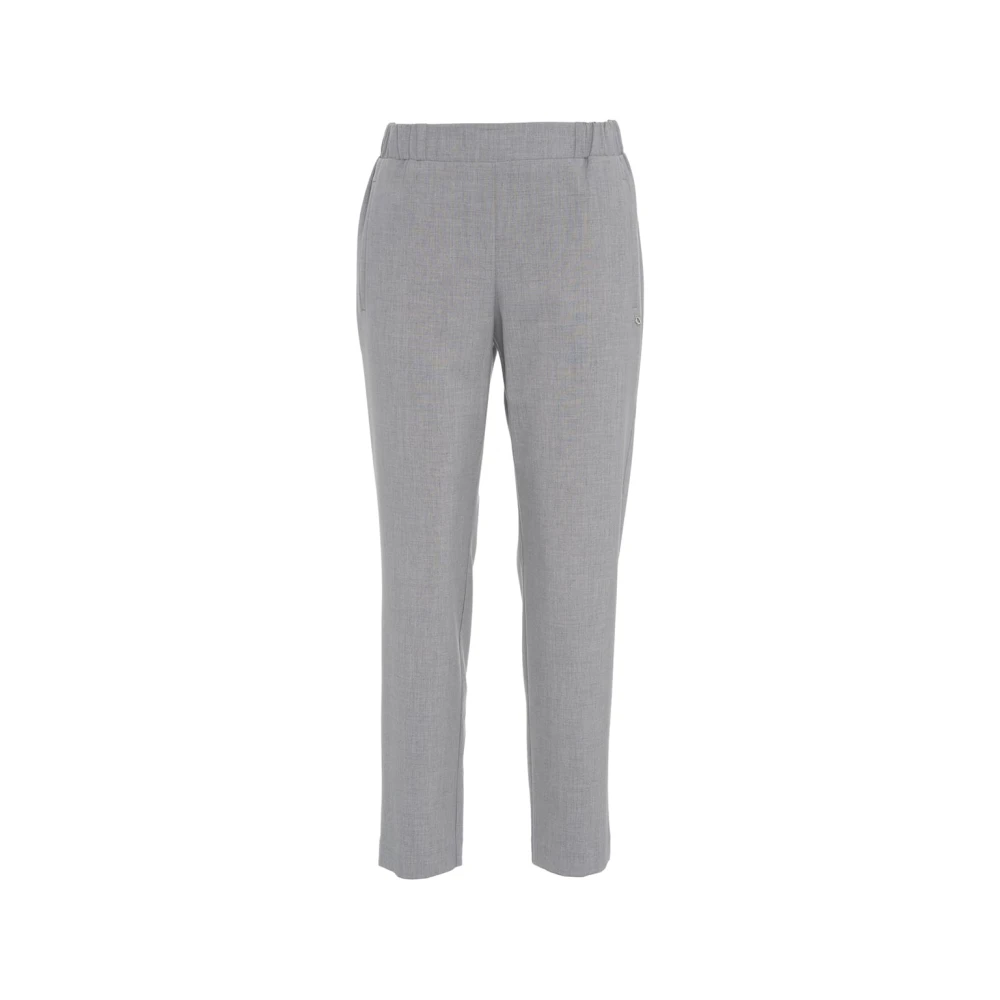 Ottod'Ame Grijze Chino Broek Elastische Taille Stijlvol Gray Dames