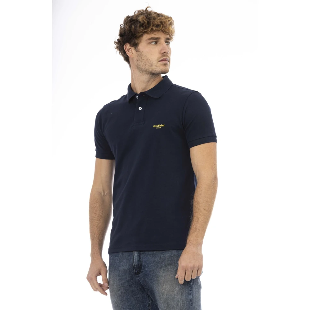 Baldinini Trendy Polo Shirt met Voor Borduurwerk Blue Heren