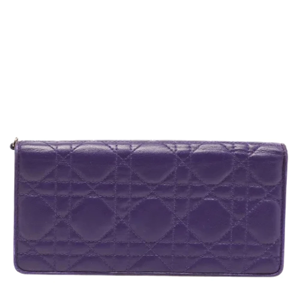 Dior Vintage Pre-owned Leather wallets Purple Dames