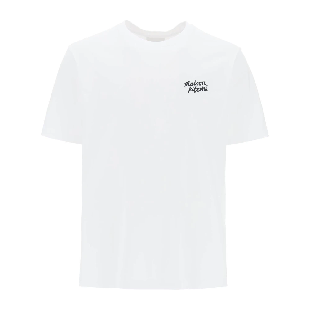 Maison Kitsuné Wit Logo Print Shirt White Heren