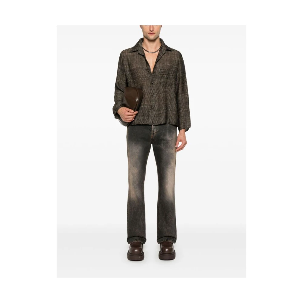 Séfr Grijze Stonewashed Bootcut Denim Jeans Blue Heren
