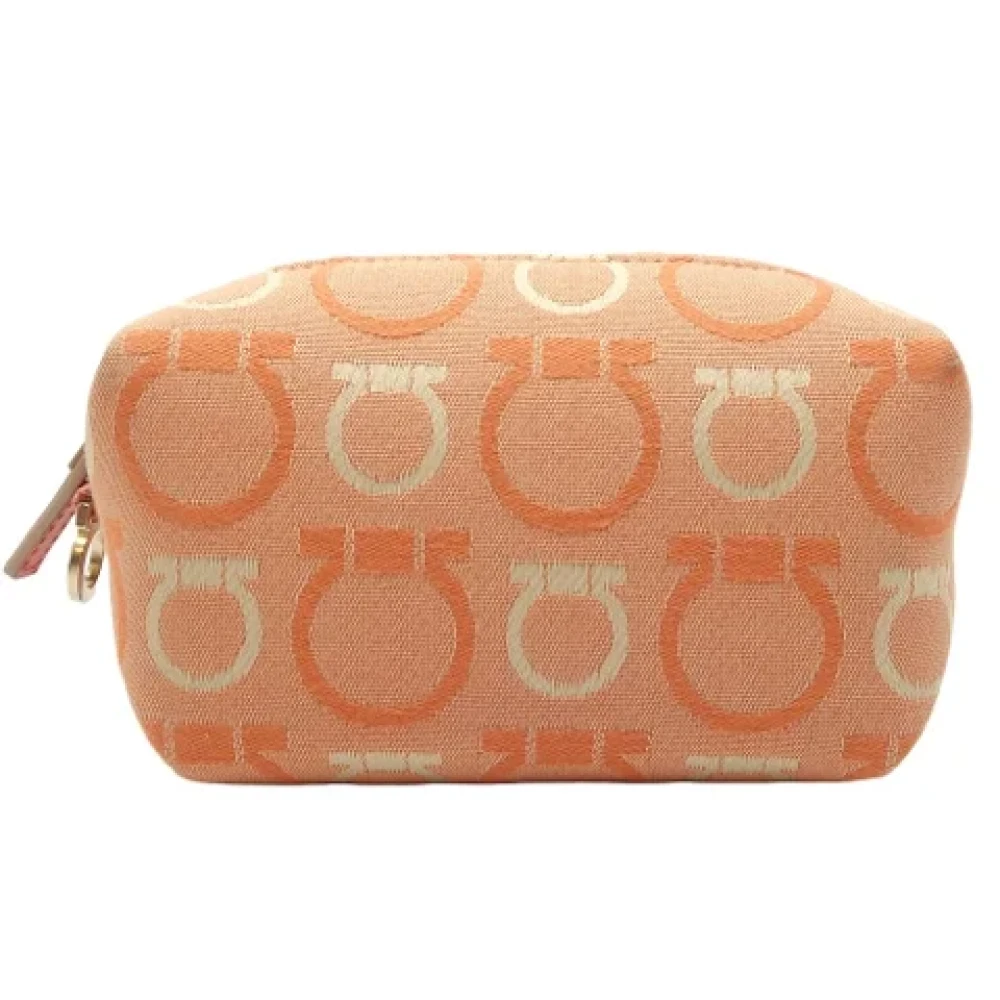 Salvatore Ferragamo Pre-owned Canvas handbags Orange Dames