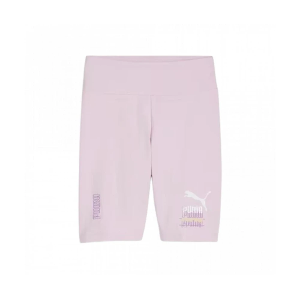 Puma Hoge Taille Katoenen Shorts Pink Dames