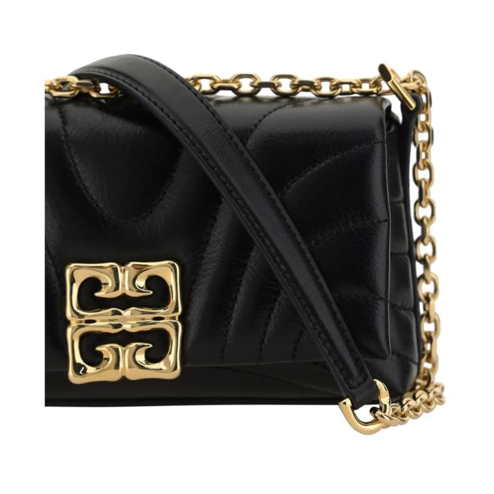 Givenchy Gewatteerde leren portemonnee met kettingriem Black Dames