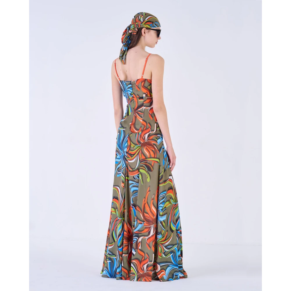 Silvian Heach Bedrukte lange jurk met dunne bandjes Multicolor Dames