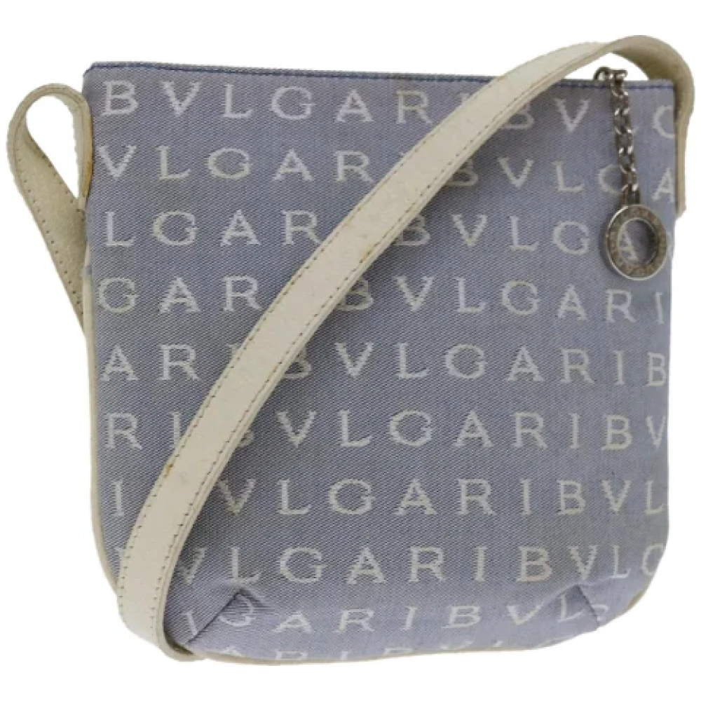 Bvlgari Vintage Pre-owned Canvas shoulder-bags Blue Dames