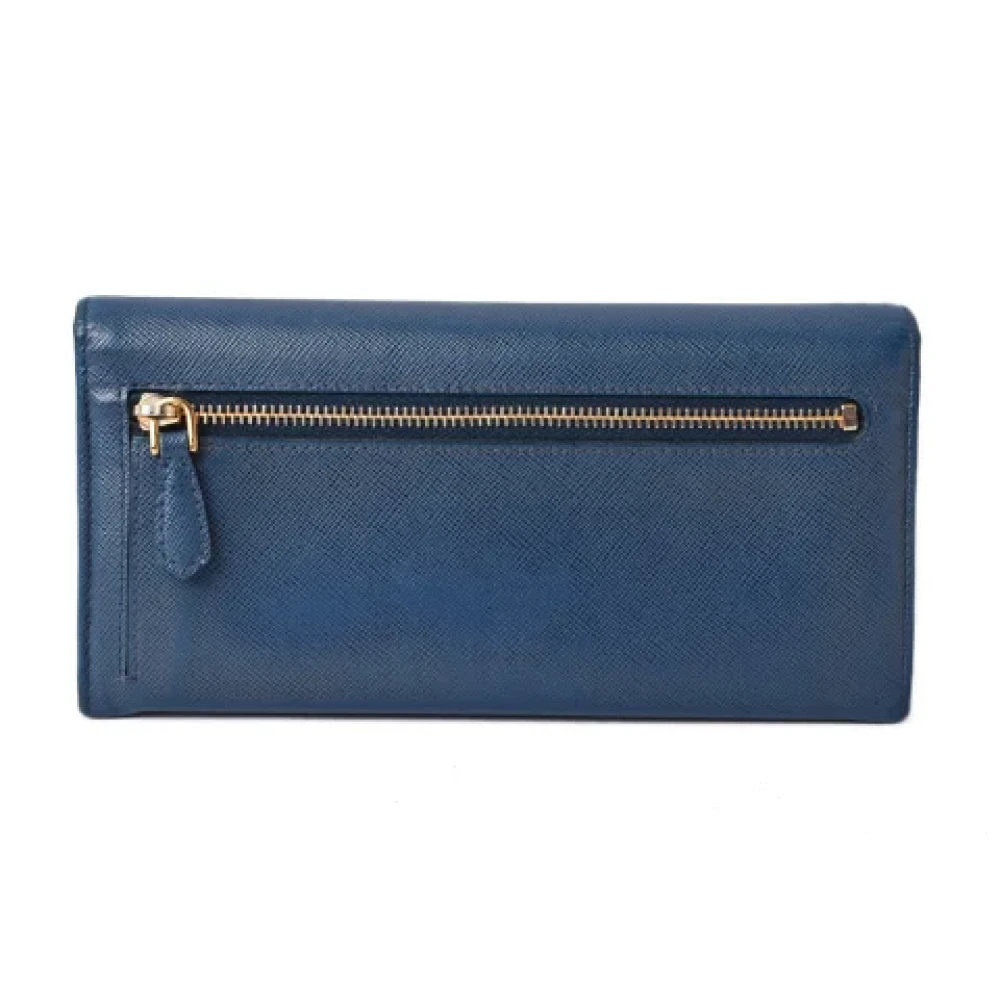 Prada Vintage Pre-owned Leather wallets Blue Dames