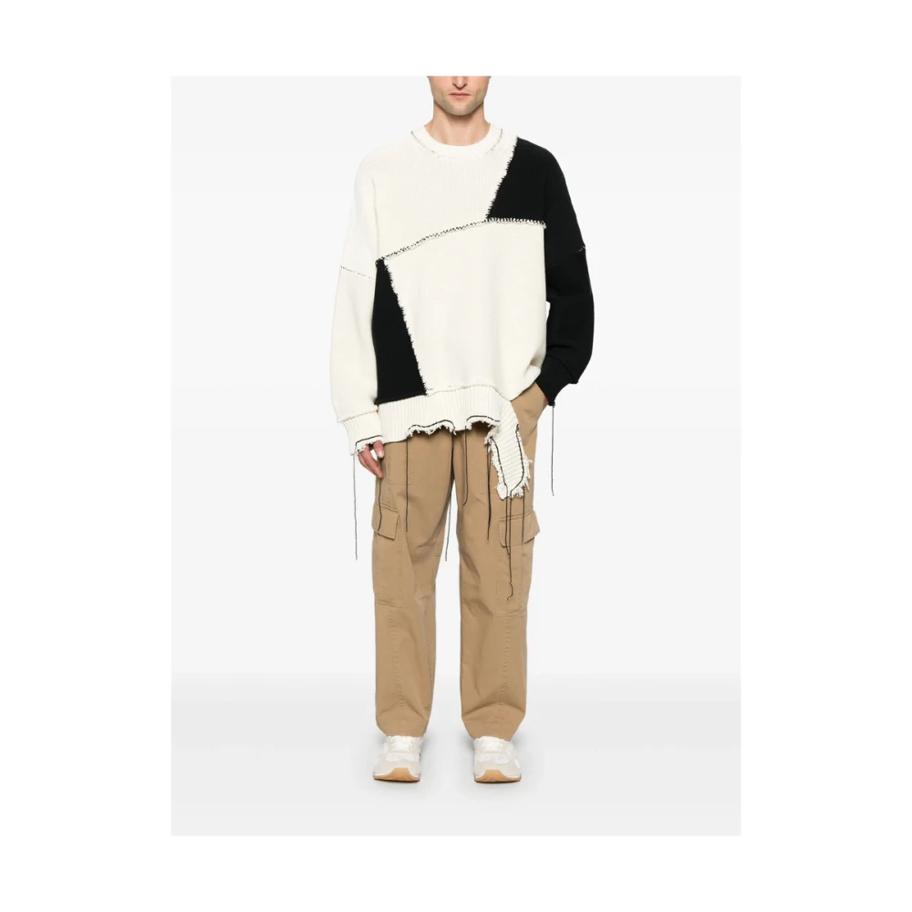 Isabel Benenato Beige Ribgebreide Trui met Vlechtdetails Multicolor Heren
