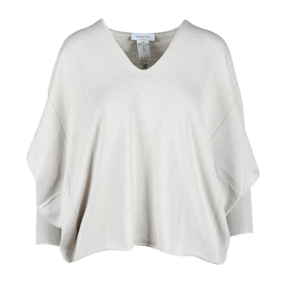 Fabiana Filippi Katoenen Gebreide Top Beige Dames