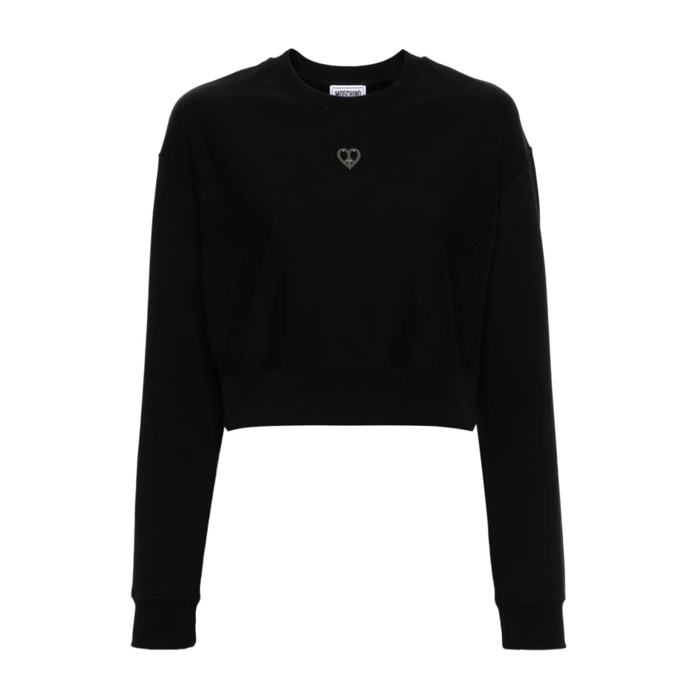 Moschino Hart Plaque Sweater Black Dames