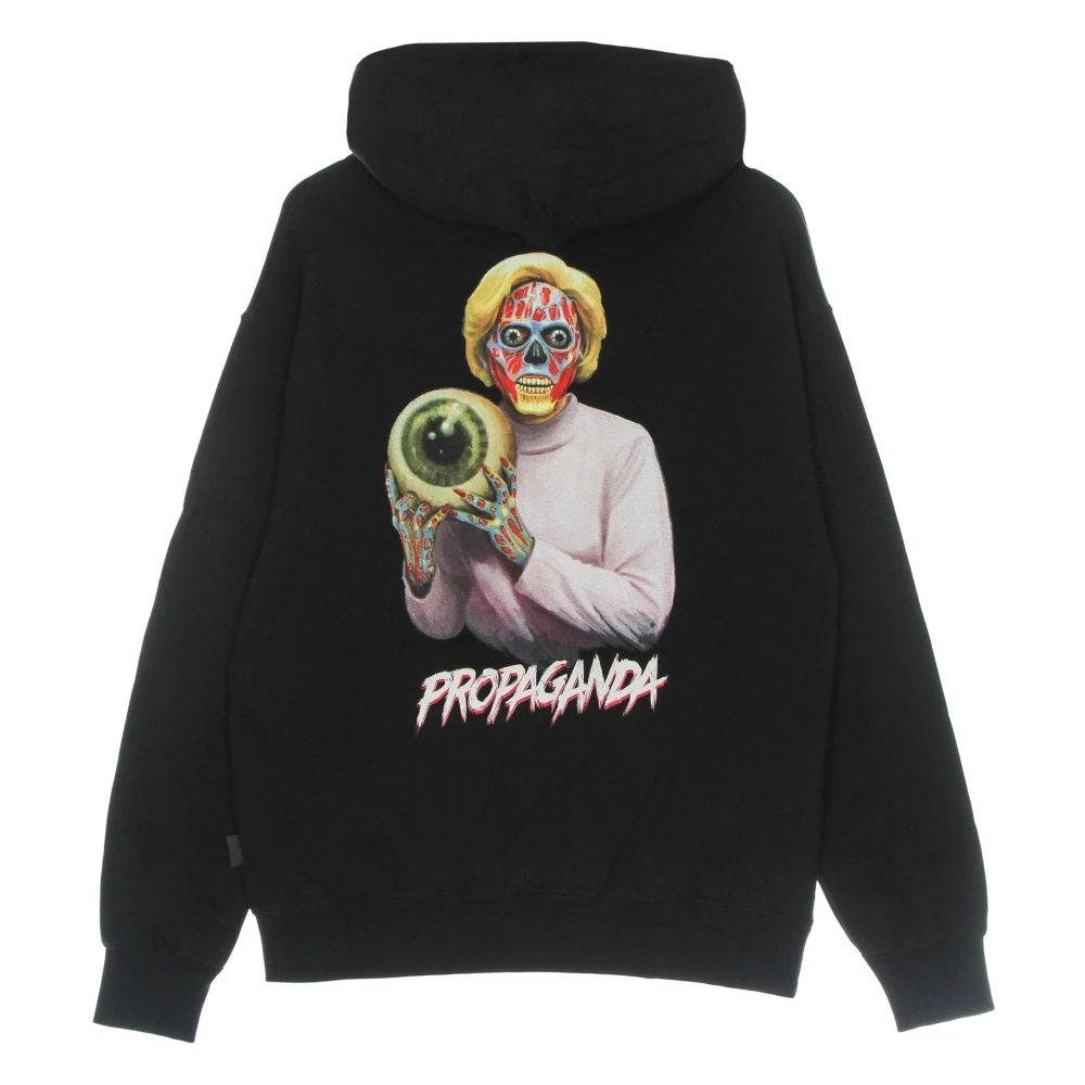 Propaganda Zwarte Hoodie met Verstelbare Capuchon Black Heren