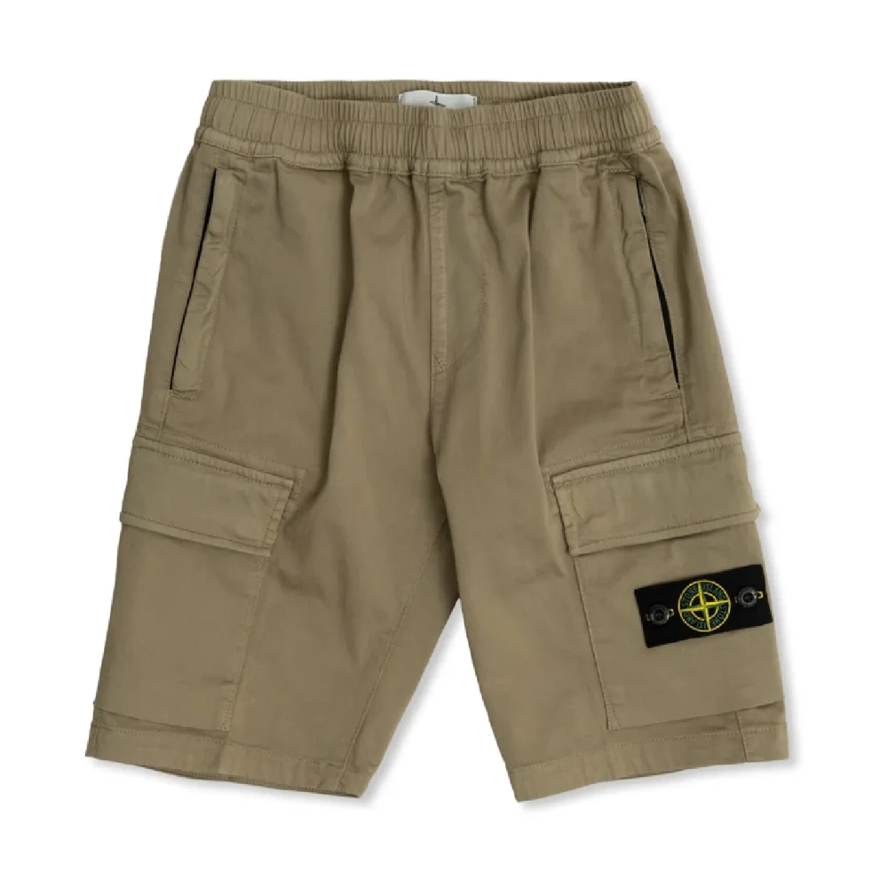 Stone Island Boys Green Comfortable Bermuda Shorts For