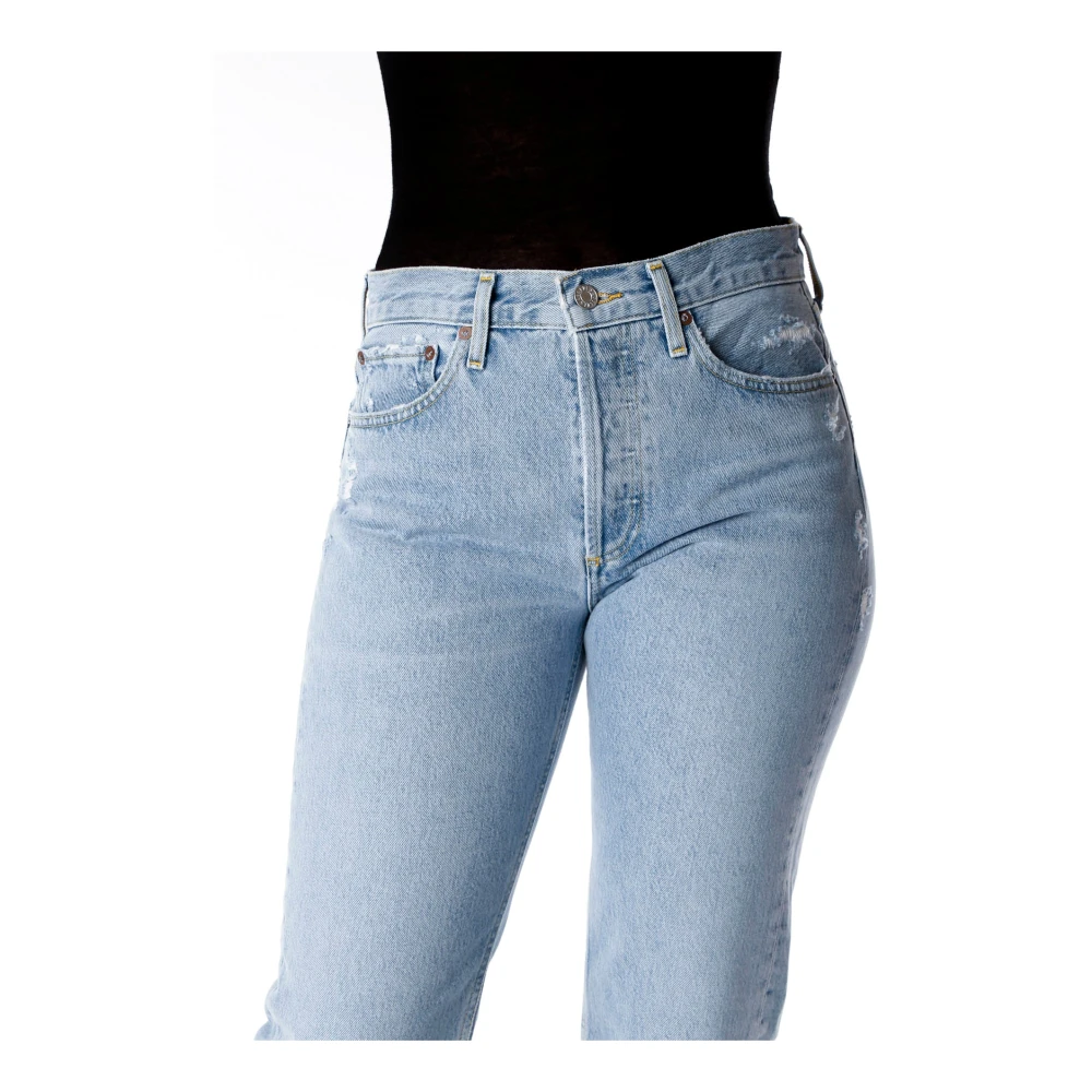 Agolde Cropped Straight Fit Jeans Blue Dames