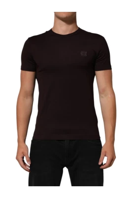 Logosköld i bomull med rund hals T-shirt