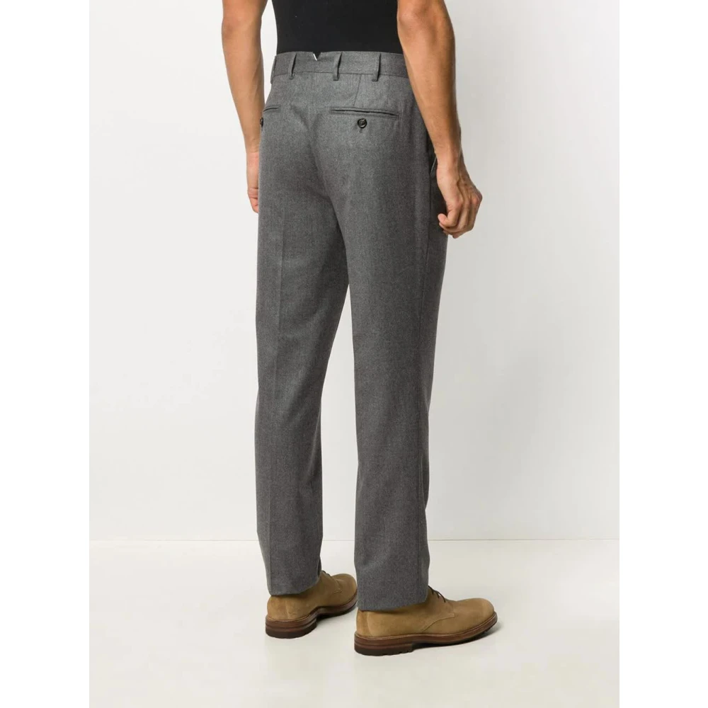BRUNELLO CUCINELLI Wollen Flanellen Broek Gray Heren