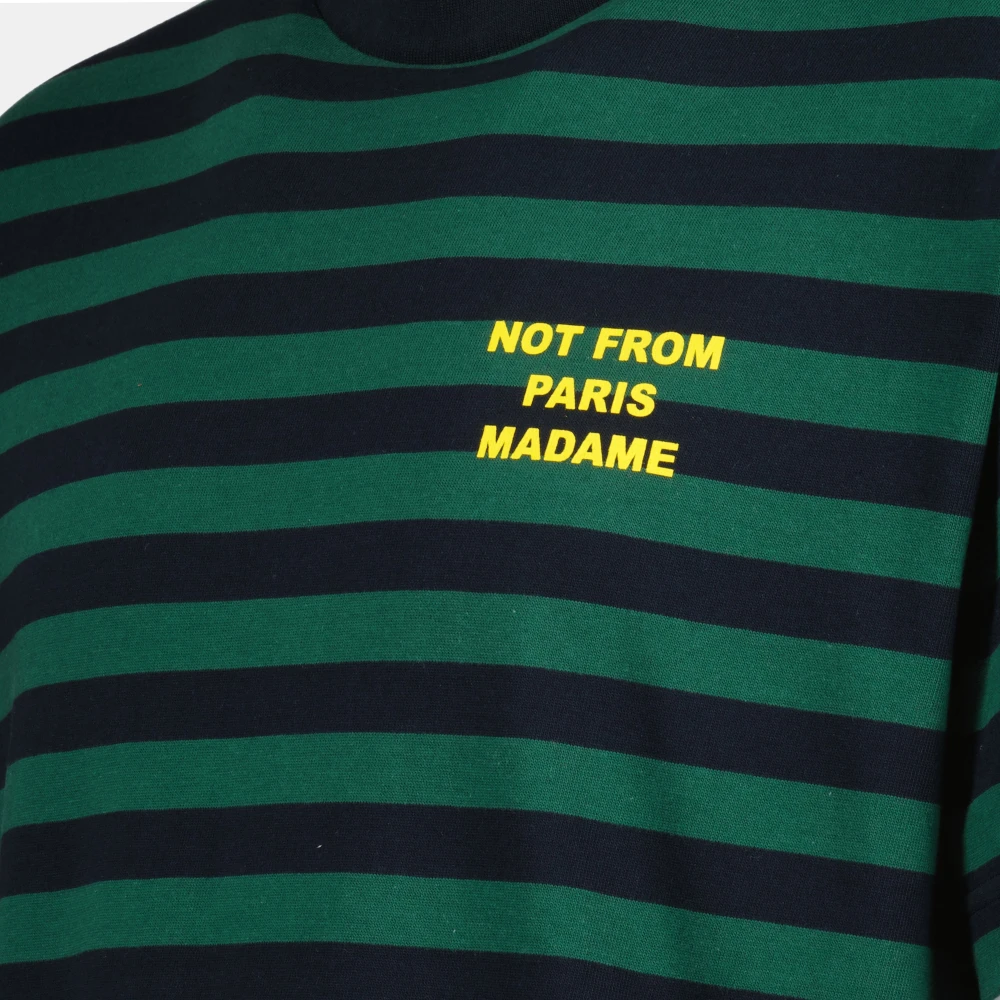 Drole de Monsieur Gestreept T-shirt voor mannen Blue Heren
