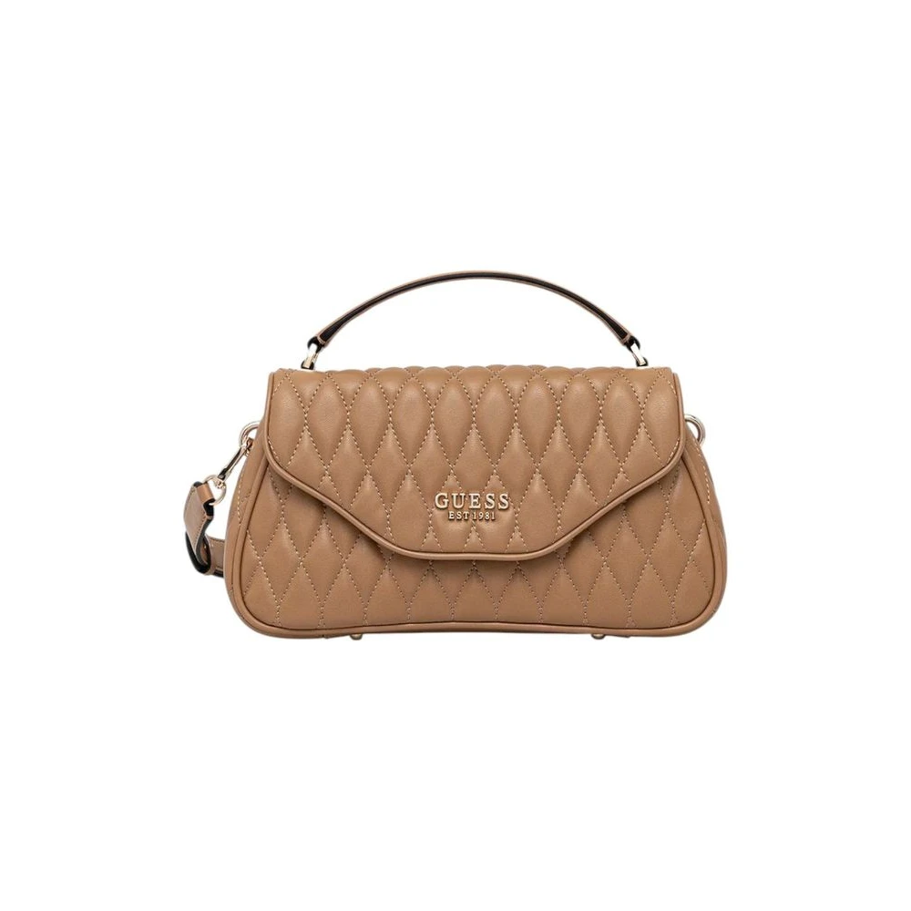 Guess Vrouw Beige Tassen Dames, One Size, Valla Top Handle Flap Tas